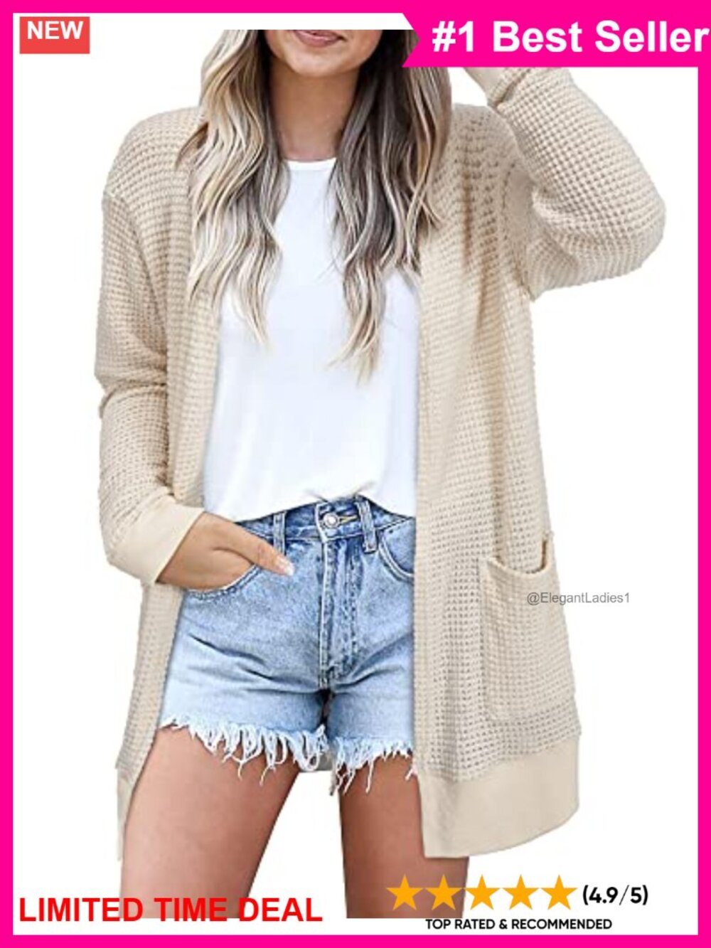 Flower Pattern Knit Open Front Cardigan Sweater Lightweight Beach Kimono with